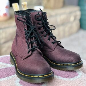 Dr. Martens Women's Vegan Castel In Canvas Combat Boots